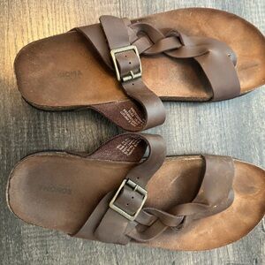 Sonoma Brown Leather Buckle Sandals
